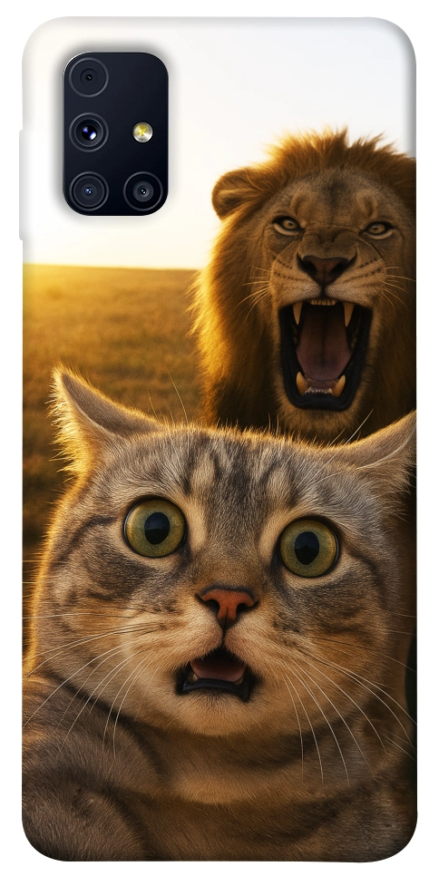 Чехол Shocked cat and lion для Galaxy M31s