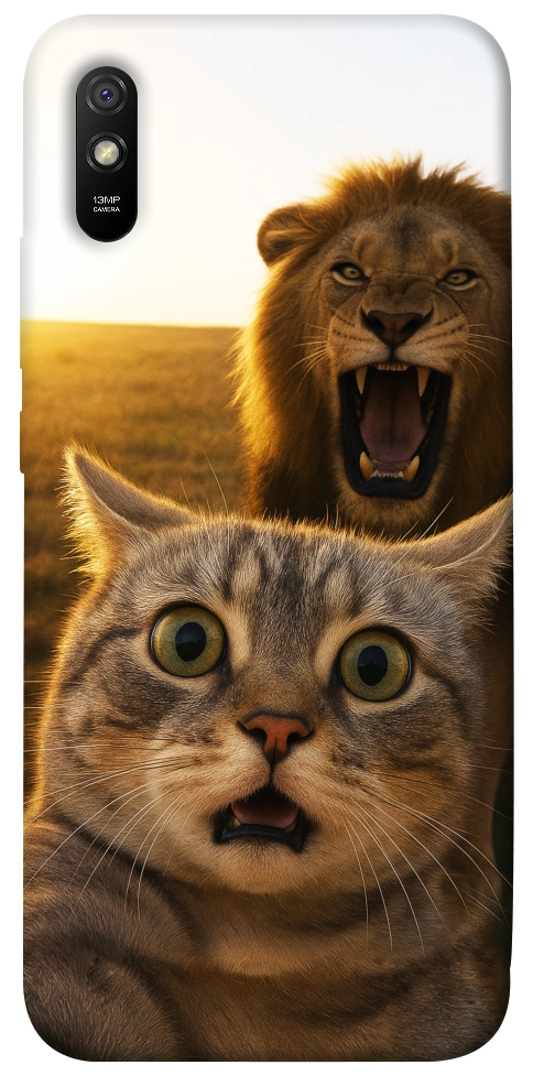 Чехол Shocked cat and lion для Xiaomi Redmi 9A