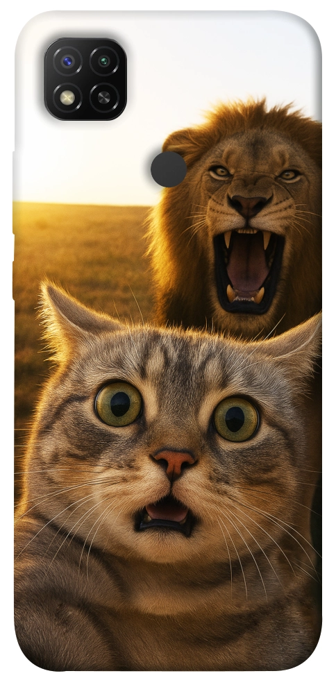 Чохол Shocked cat and lion для Xiaomi Redmi 9C