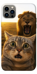 Чохол Shocked cat and lion для iPhone 12 Pro