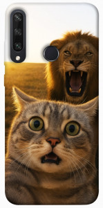 Чохол Shocked cat and lion для Huawei Y6p