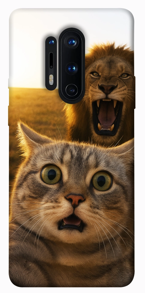 Чохол Shocked cat and lion для OnePlus 8 Pro
