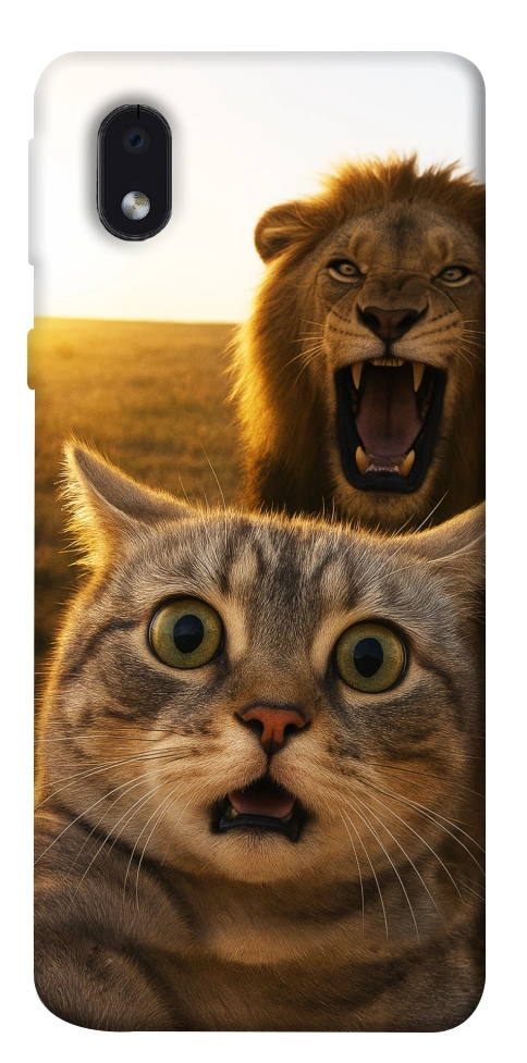 Чохол Shocked cat and lion для Galaxy M01 Core