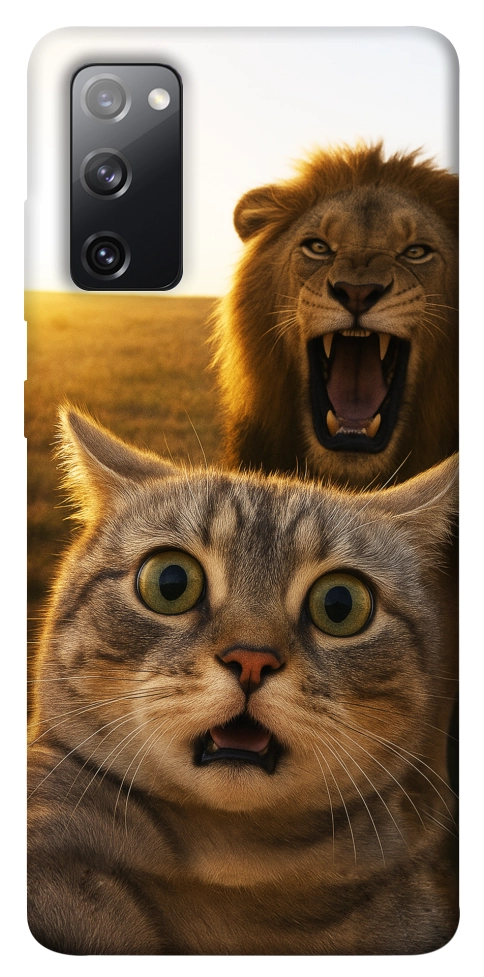 Чехол Shocked cat and lion для Galaxy S20 FE