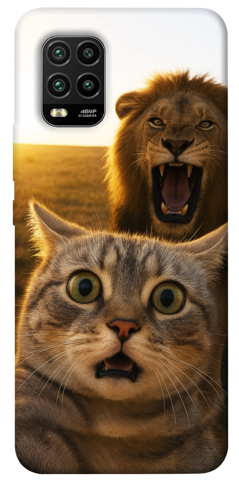 Чохол Shocked cat and lion для Xiaomi Mi 10 Lite