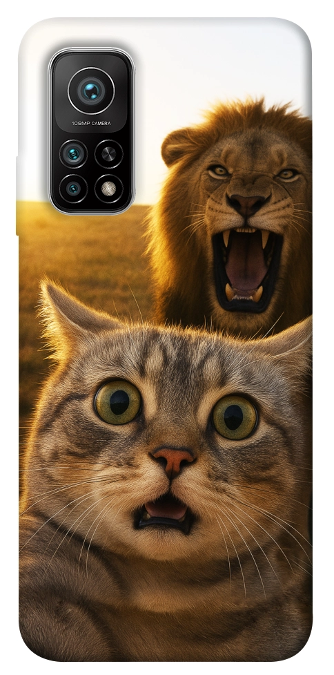 Чехол Shocked cat and lion для Xiaomi Mi 10T