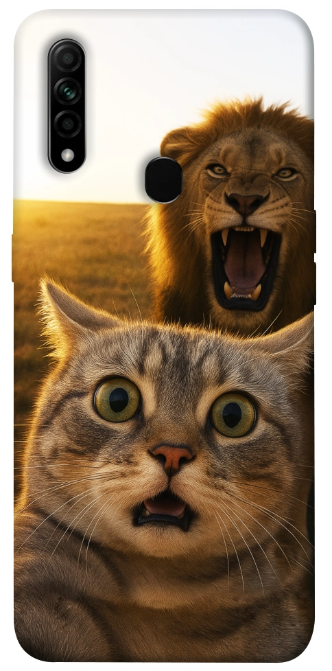 Чехол Shocked cat and lion для Oppo A31