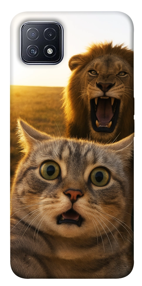 Чохол Shocked cat and lion для Oppo A73
