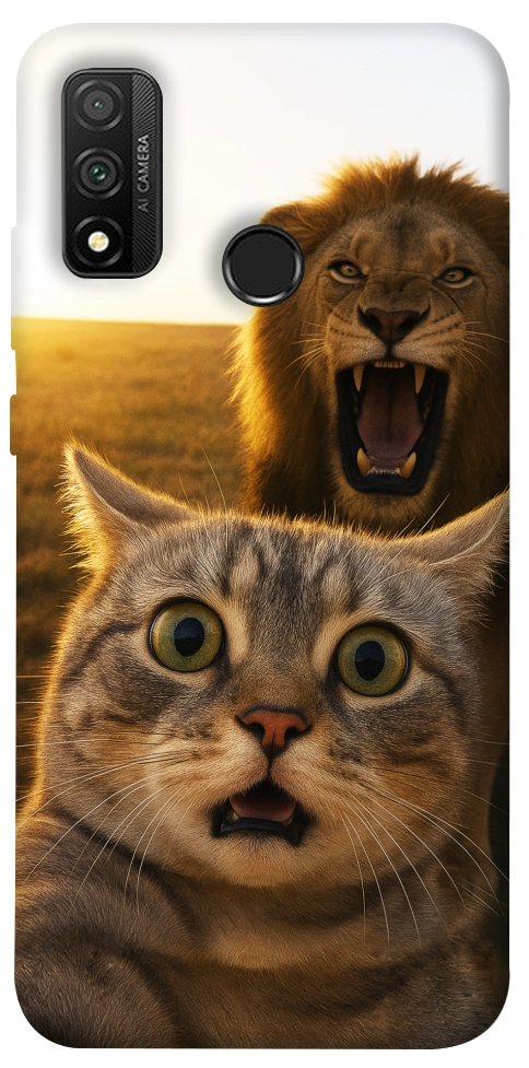 Чехол Shocked cat and lion для Huawei P Smart (2020)
