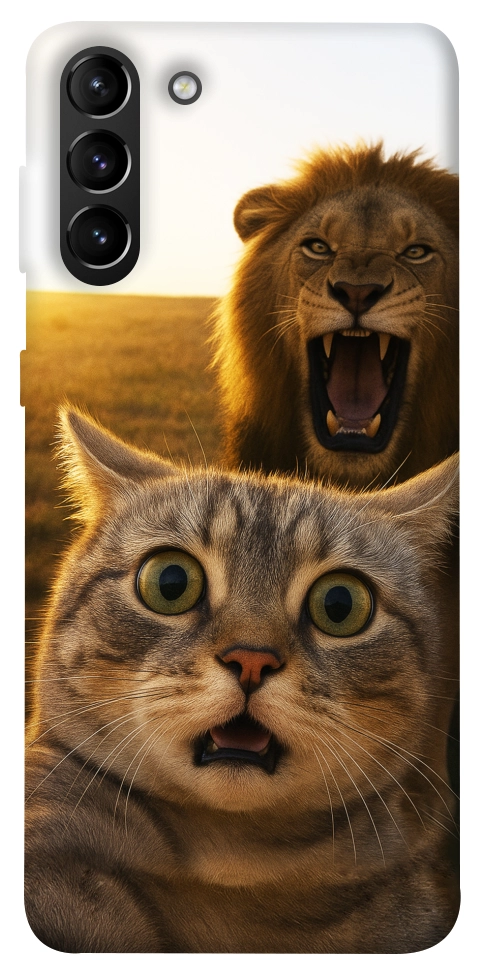 Чехол Shocked cat and lion для Galaxy S21+