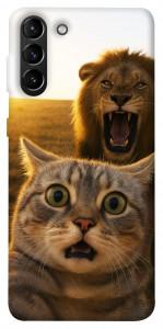 Чохол Shocked cat and lion для Galaxy S21+