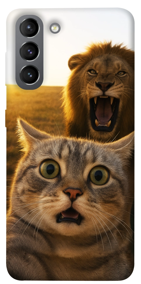 Чехол Shocked cat and lion для Galaxy S21