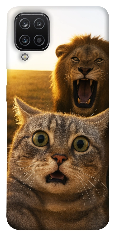Чехол Shocked cat and lion для Galaxy A12