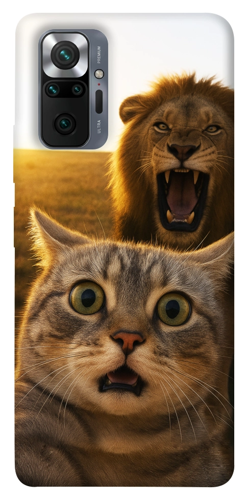 Чехол Shocked cat and lion для Xiaomi Redmi Note 10 Pro