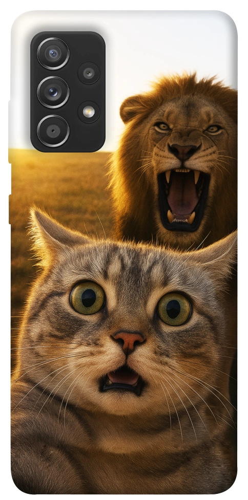Чохол Shocked cat and lion для Galaxy A72 5G