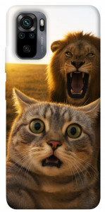 Чехол Shocked cat and lion для Xiaomi Redmi Note 10