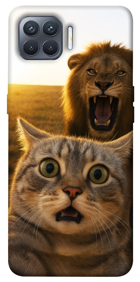 Чохол Shocked cat and lion для Oppo Reno 4 Lite