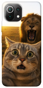 Чохол Shocked cat and lion для Xiaomi Mi 11 Lite