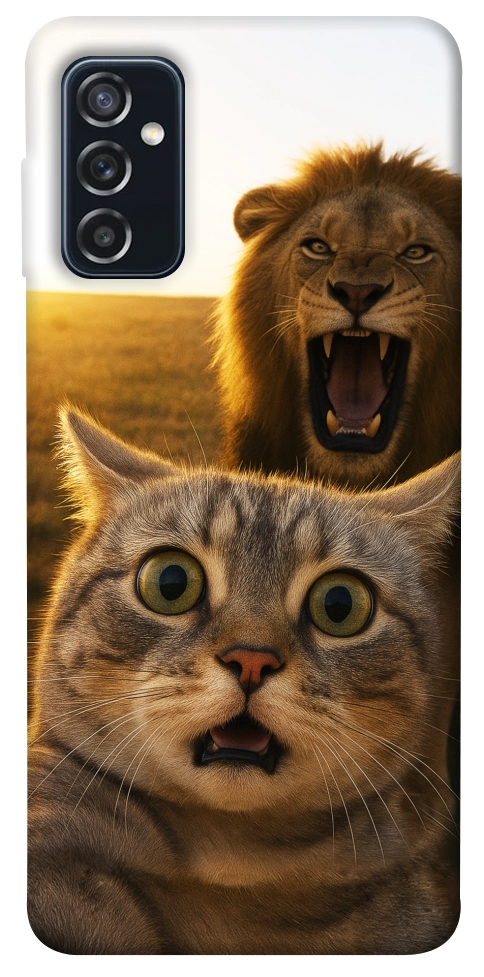 Чехол Shocked cat and lion для Galaxy M52