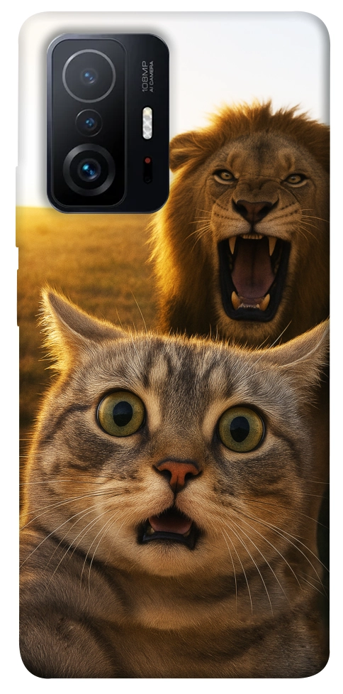 Чехол Shocked cat and lion для Xiaomi 11T