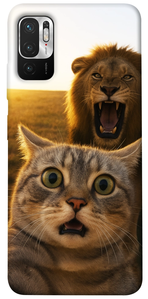 Чехол Shocked cat and lion для Xiaomi Poco M3 Pro