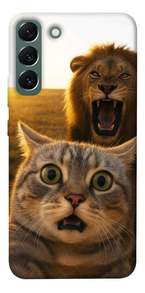 Чохол Shocked cat and lion для Galaxy S22+