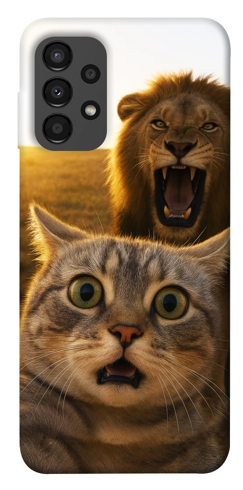 Чехол Shocked cat and lion для Galaxy A13 4G