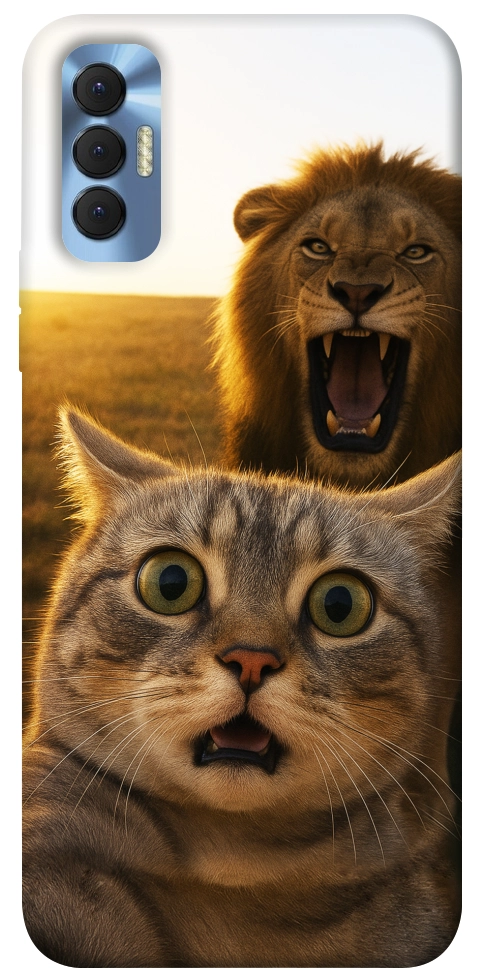 Чехол Shocked cat and lion для TECNO Spark 8P