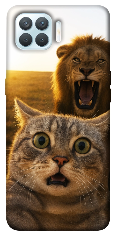 Чохол Shocked cat and lion для Oppo F17 Pro