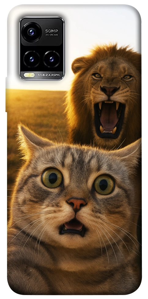 Чехол Shocked cat and lion для Vivo Y21