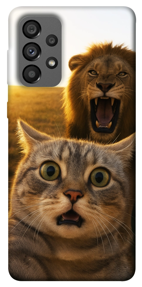 Чехол Shocked cat and lion для Galaxy A73 5G
