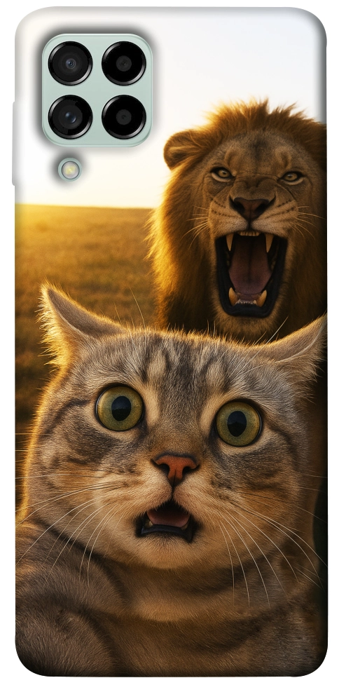 Чехол Shocked cat and lion для Galaxy M53