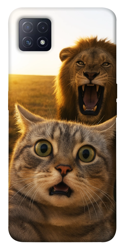 Чохол Shocked cat and lion для Oppo A73 5G