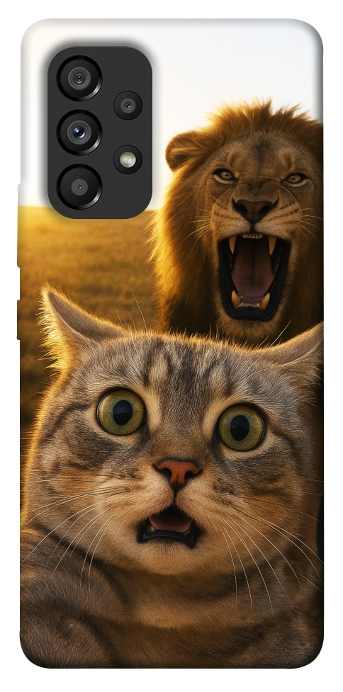 Чохол Shocked cat and lion для Galaxy A53