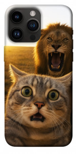 Чехол Shocked cat and lion для iPhone 14 Pro Max