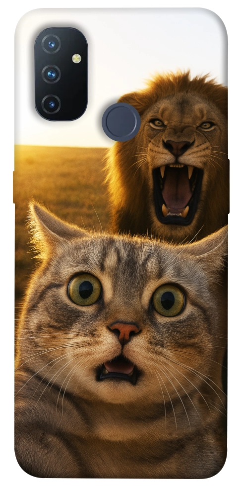 Чехол Shocked cat and lion для OnePlus Nord N100