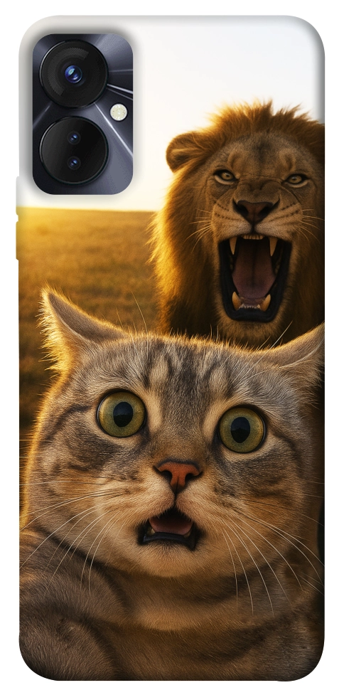 Чехол Shocked cat and lion для TECNO Spark 9 Pro
