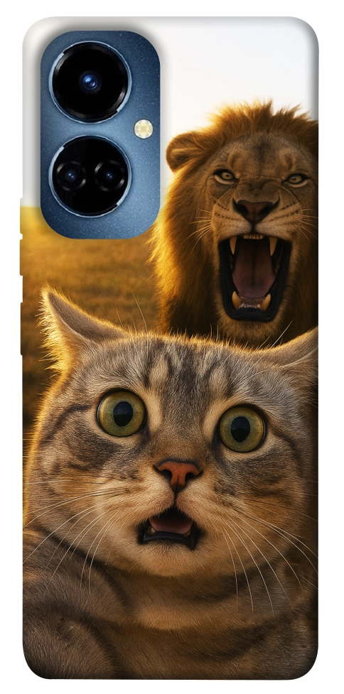 Чехол Shocked cat and lion для TECNO Camon 19 Pro (CI8n)