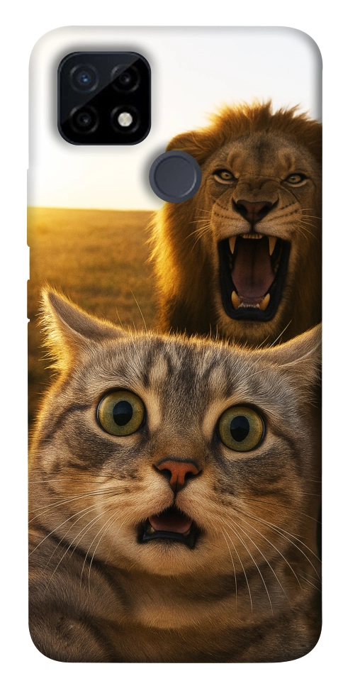 Чехол Shocked cat and lion для Realme C21Y