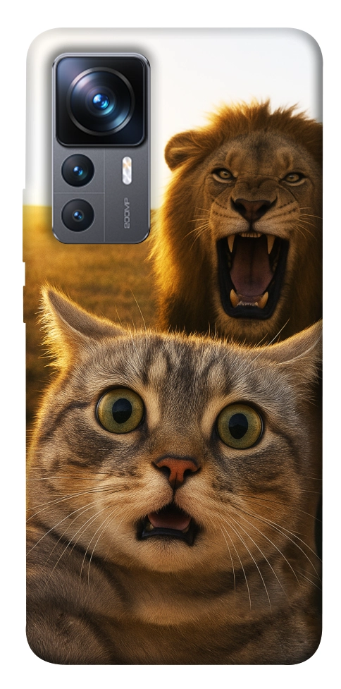 Чехол Shocked cat and lion для Xiaomi 12T