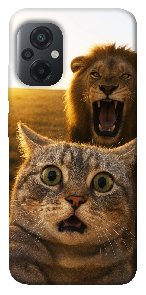 Чехол Shocked cat and lion для Xiaomi Poco M5