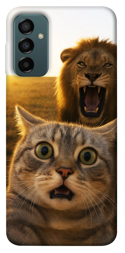 Чехол Shocked cat and lion для Galaxy M23 5G