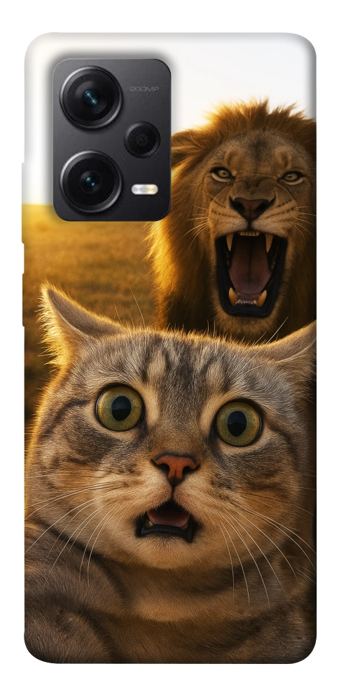 Чехол Shocked cat and lion для Xiaomi Redmi Note 12 Pro+
