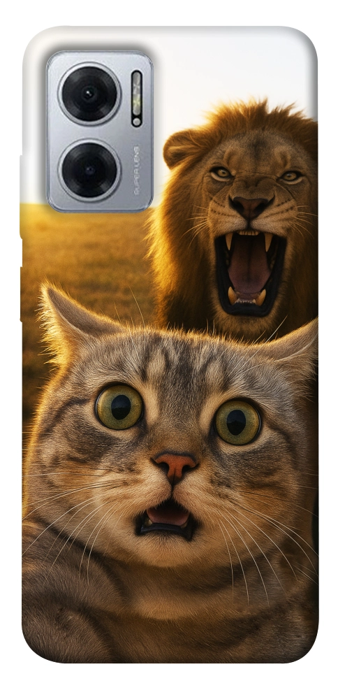 Чехол Shocked cat and lion для Xiaomi Redmi Note 11E