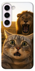 Чехол Shocked cat and lion для Galaxy S23+