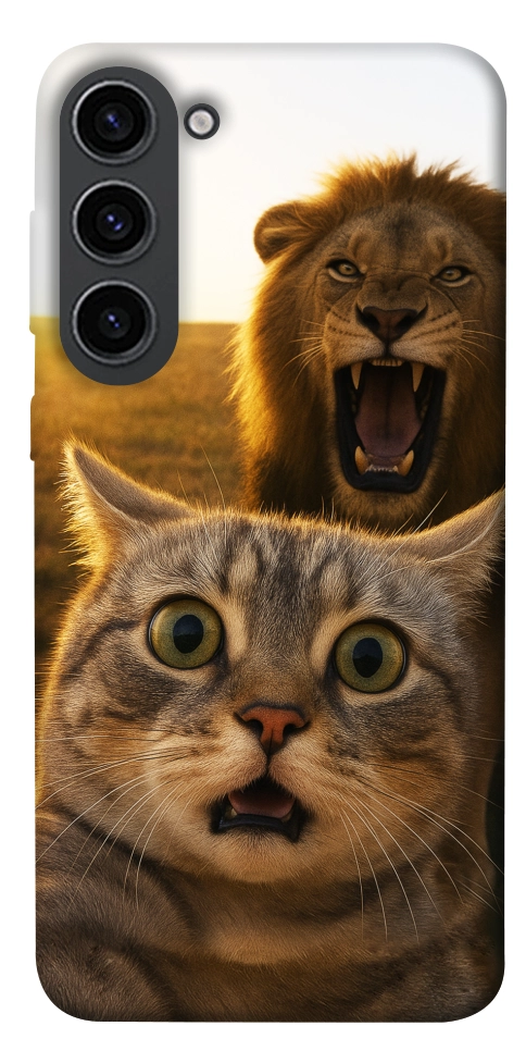 Чехол Shocked cat and lion для Galaxy S23