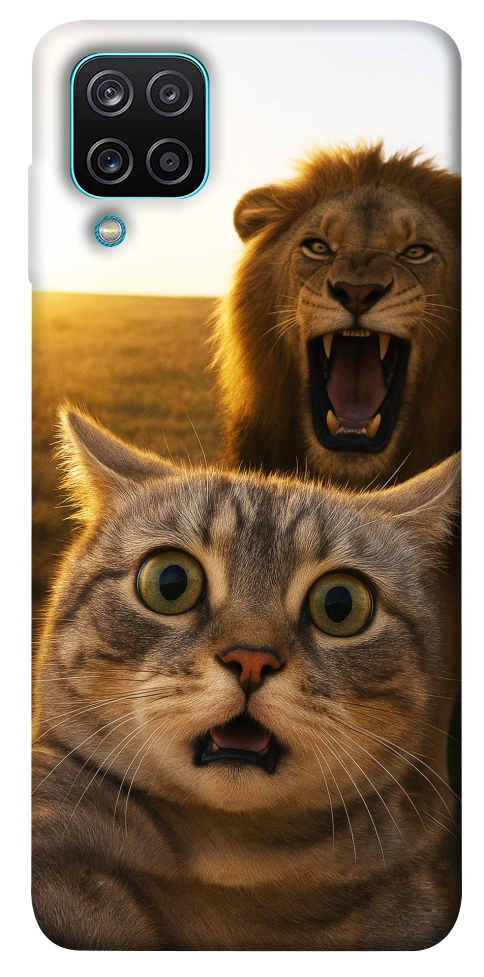 Чехол Shocked cat and lion для Galaxy M12