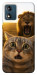 Чехол Shocked cat and lion для Motorola Moto E13