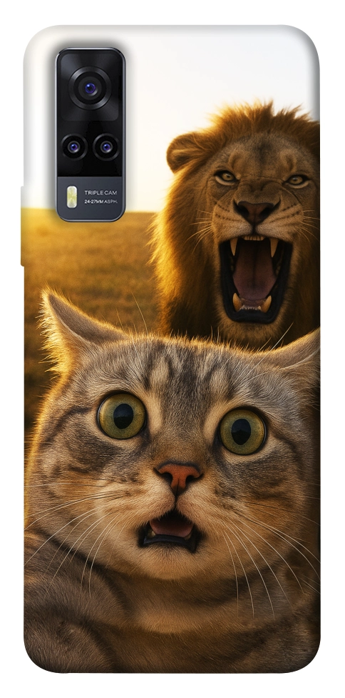Чохол Shocked cat and lion для Vivo Y31