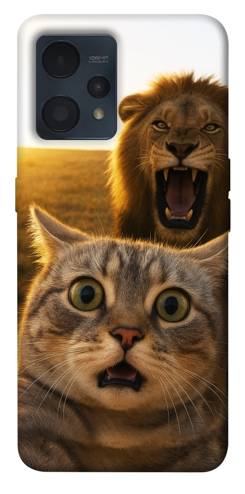 Чехол Shocked cat and lion для Realme 9 Pro+